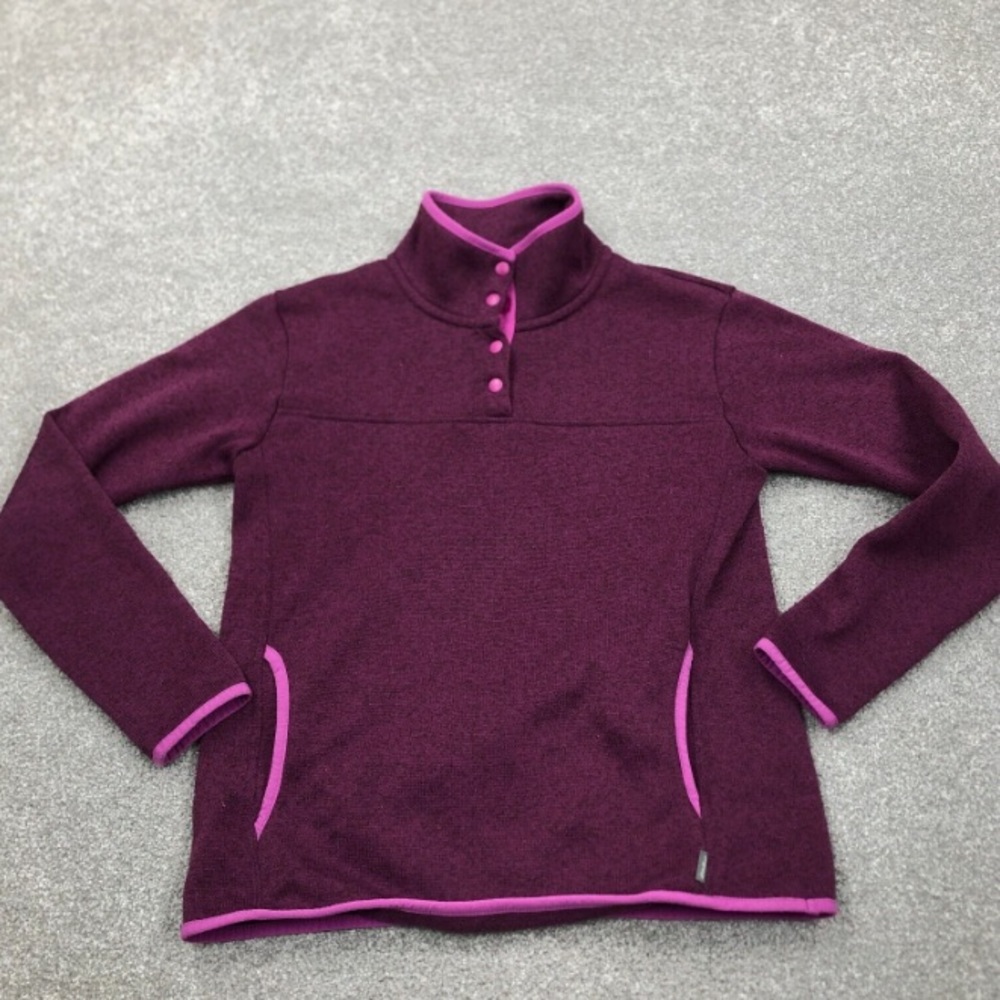 Eddie Bauer Size Small Fleece Snap Mock Neck Sweater Size Small